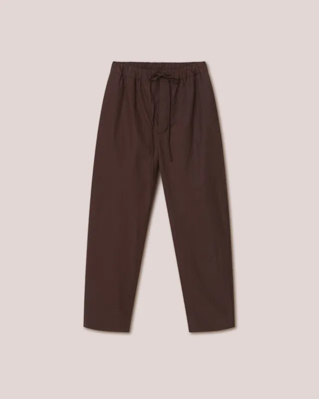 Jain - Heavy Poplin Relaxed Pants - Dark Brown sold by Nanushka