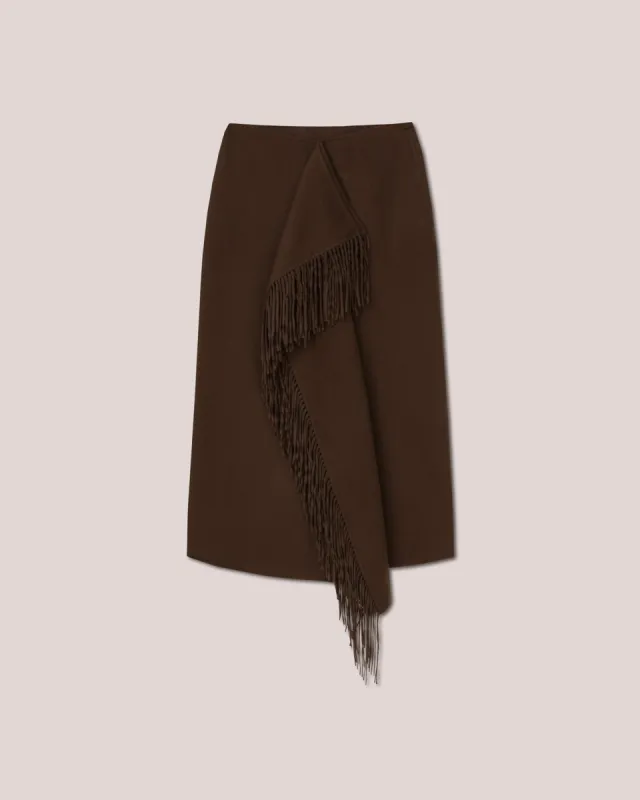 Liza - Sale Double Wool Blanket Skirt - Soil sold by Nanushka
