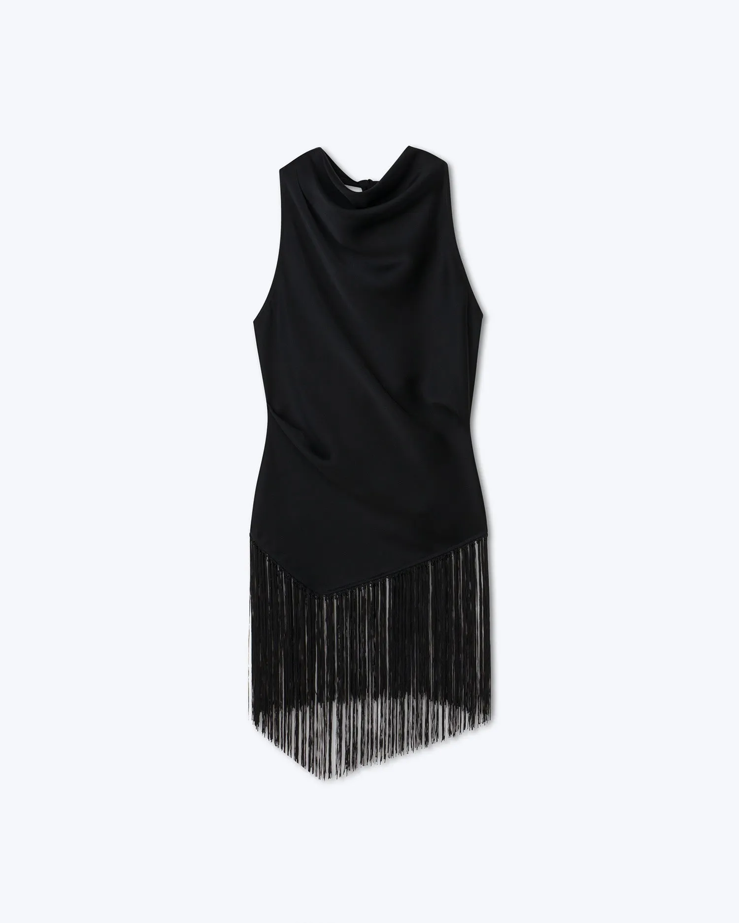 Kori - Sale Slip Satin Fringe Top - Black sold by Nanushka