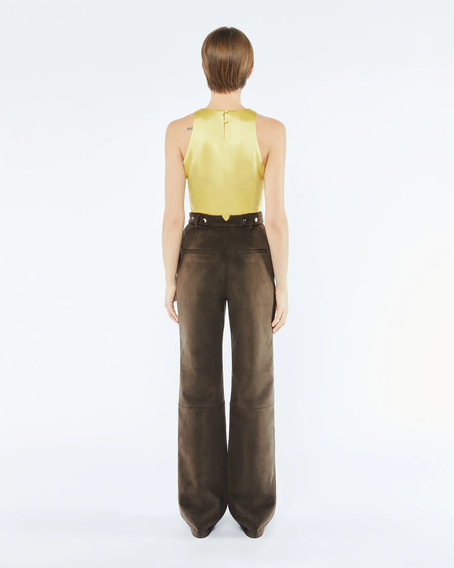 Silke - Sale Alt-Suede Pants - Coffee Bean sold by Nanushka product image thumbnail 4