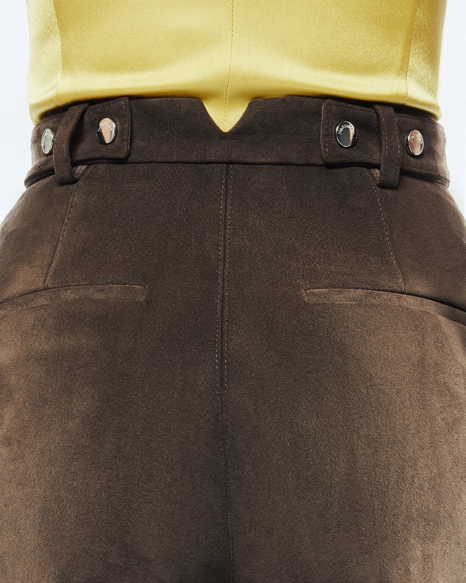 Silke - Sale Alt-Suede Pants - Coffee Bean sold by Nanushka product image thumbnail 5