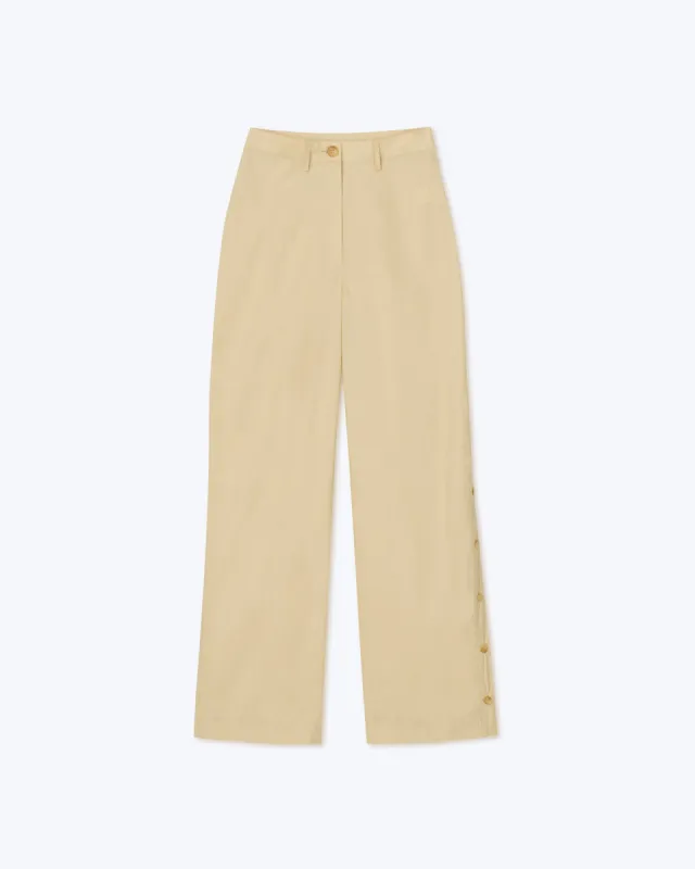 Nessa - Sale Cotton Straight-Leg Pants - Vintage Creme sold by Nanushka