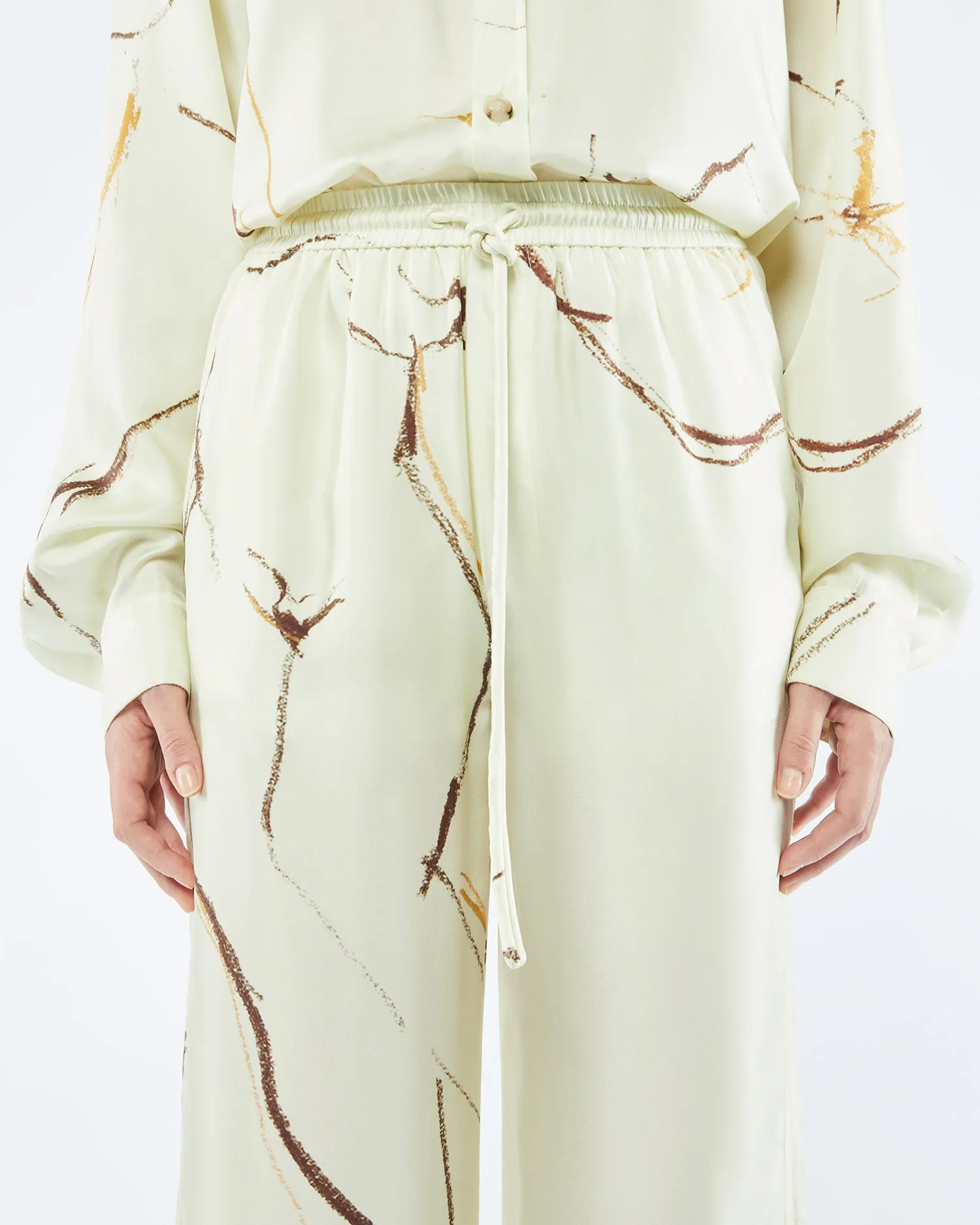 Jarine - Sale Printed Twill Silk Pants - Line Drawing Big Scale sold by Nanushka product image thumbnail 5