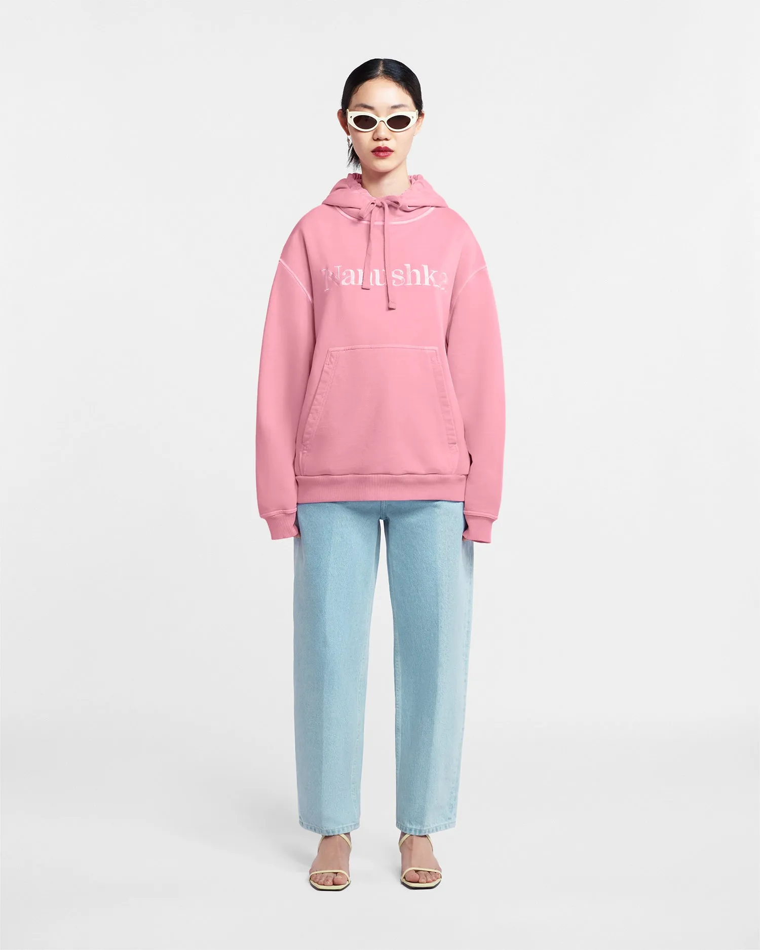 Ever - Sale Organically Grown Cotton-Fleece Hoodie - Washed Pink Pf23 sold by Nanushka product image thumbnail 3