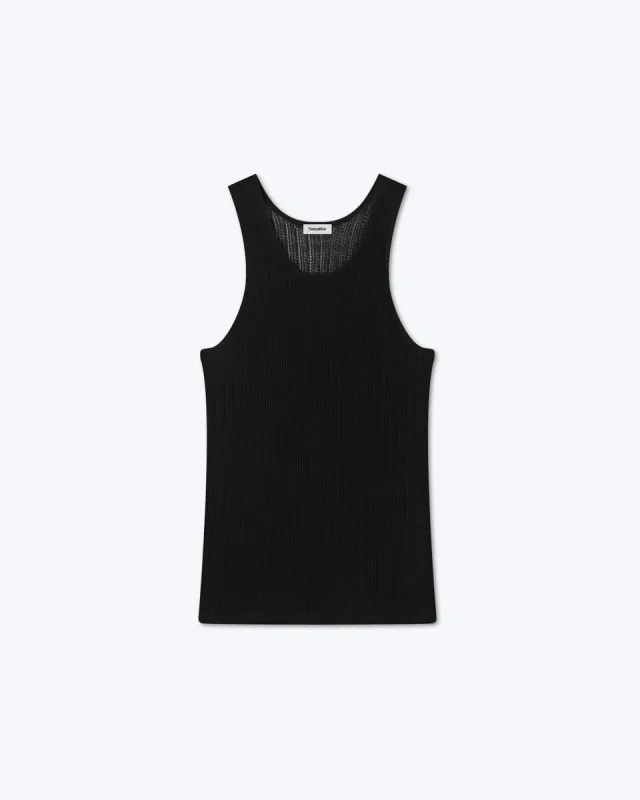 Kayden - Sale Ribbed Cotton-Blend Tank - Black sold by Nanushka