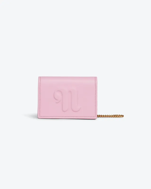 The Concertina Mini - Sale Alt-Nappa Chain-Trimmed Cardholder - Pink sold by Nanushka