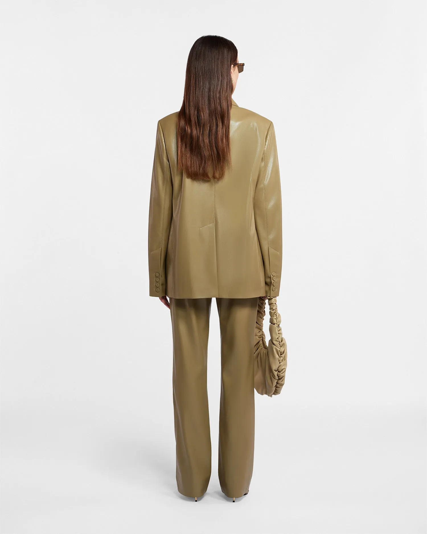 Hadasa - Sale Okobor™ Alt-Leather Blazer - Khaki Okobor sold by Nanushka product image thumbnail 4