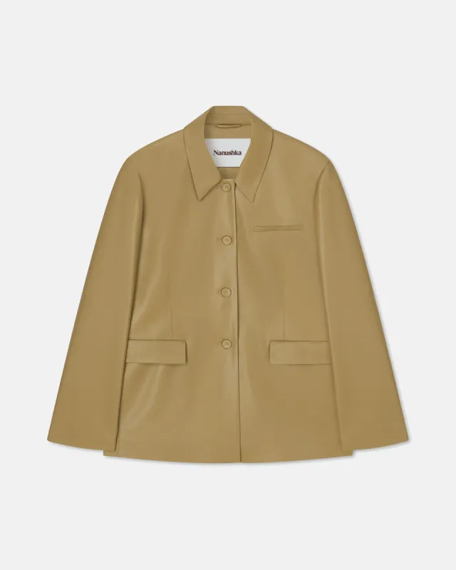 Hadasa - Sale Okobor™ Alt-Leather Blazer - Khaki Okobor sold by Nanushka