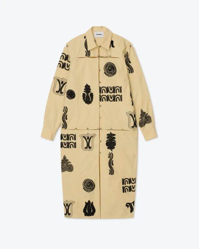 Thera - Sale Embroidered Dress - Vintage Creme sold by Nanushka