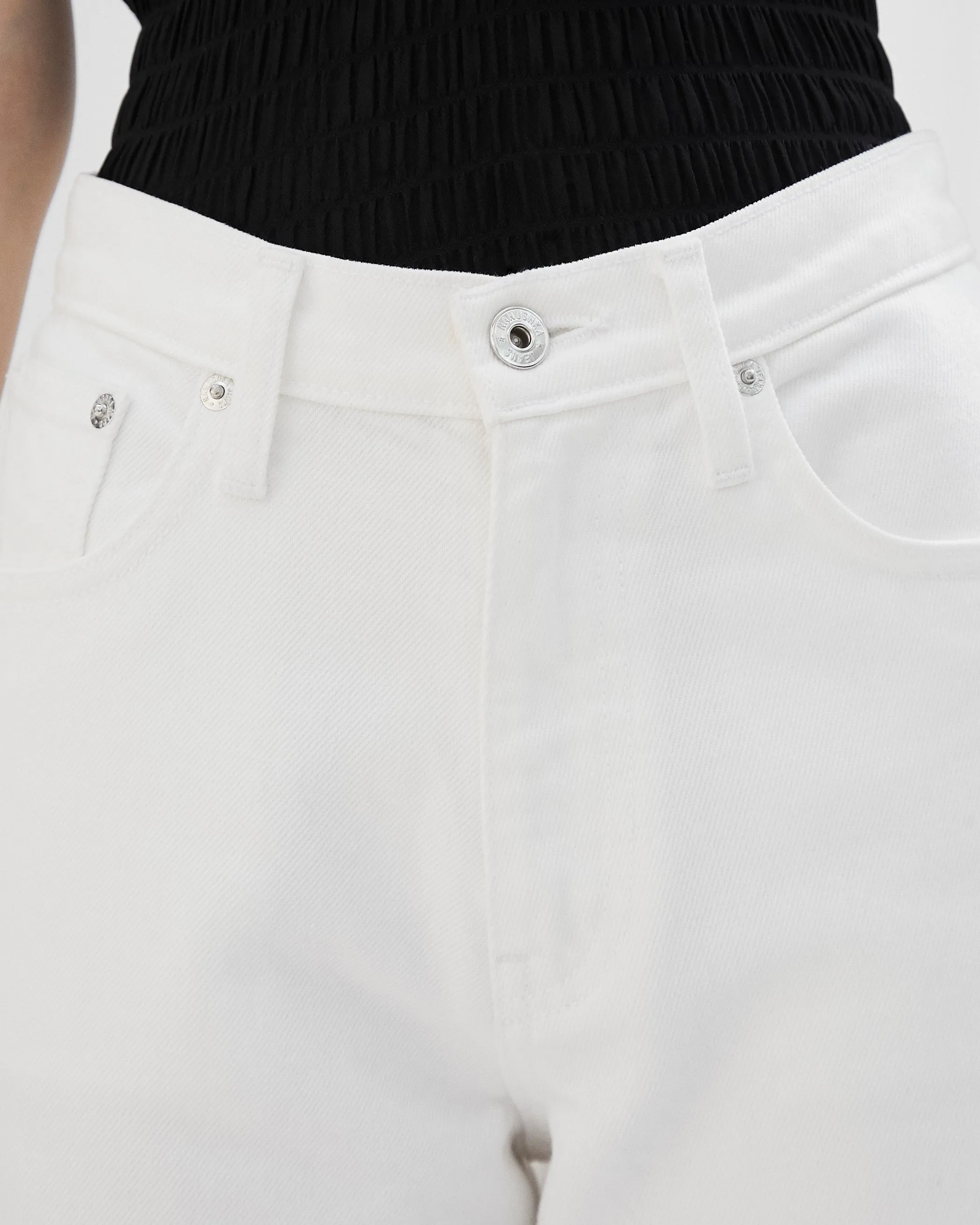 Ramos - Wide Leg High Rise Jeans - White sold by Nanushka product image thumbnail 3