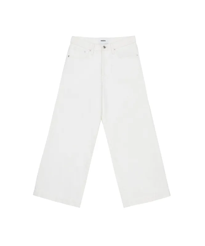 Ramos - Wide Leg High Rise Jeans - White sold by Nanushka