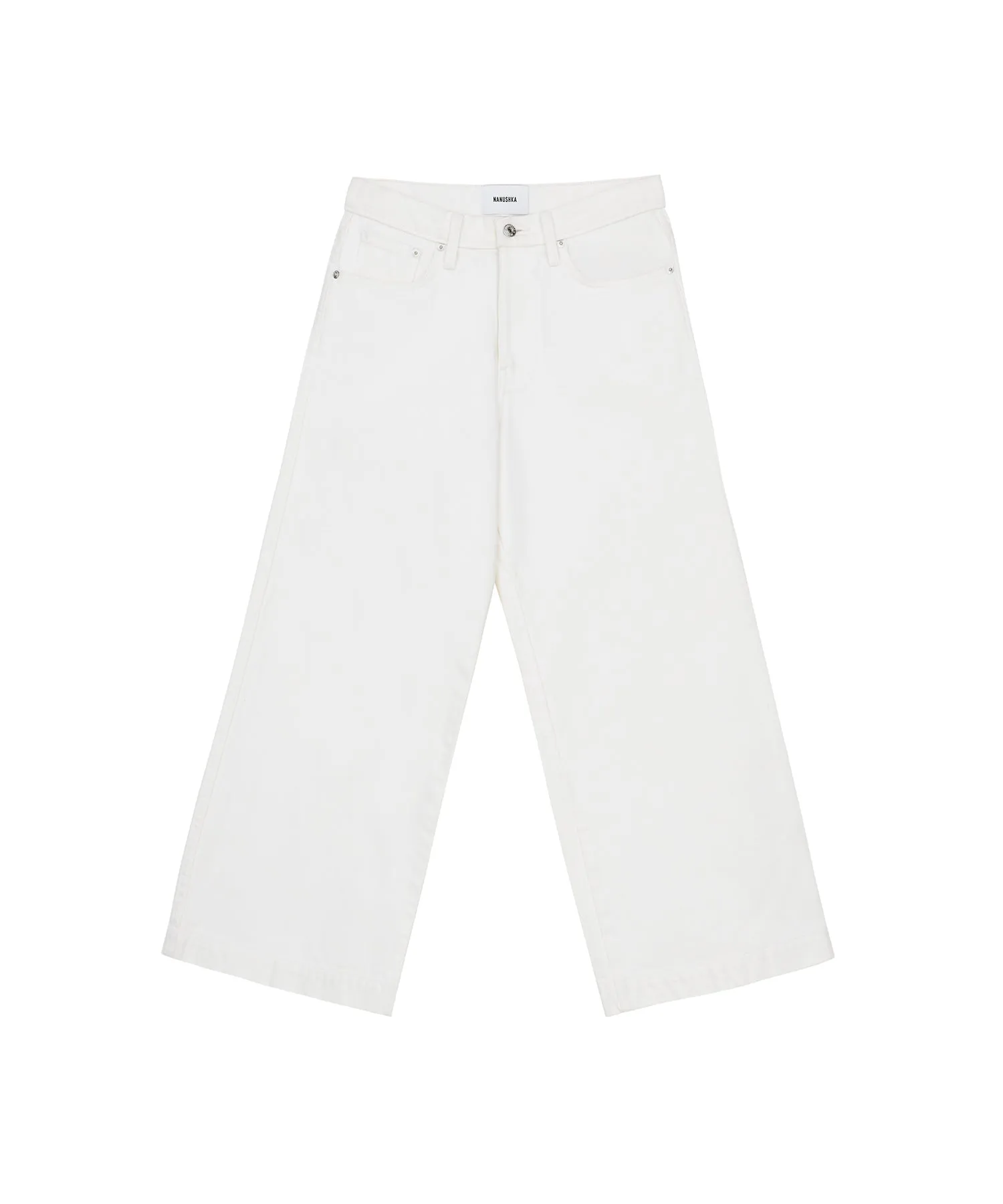 Ramos - Wide Leg High Rise Jeans - White sold by Nanushka