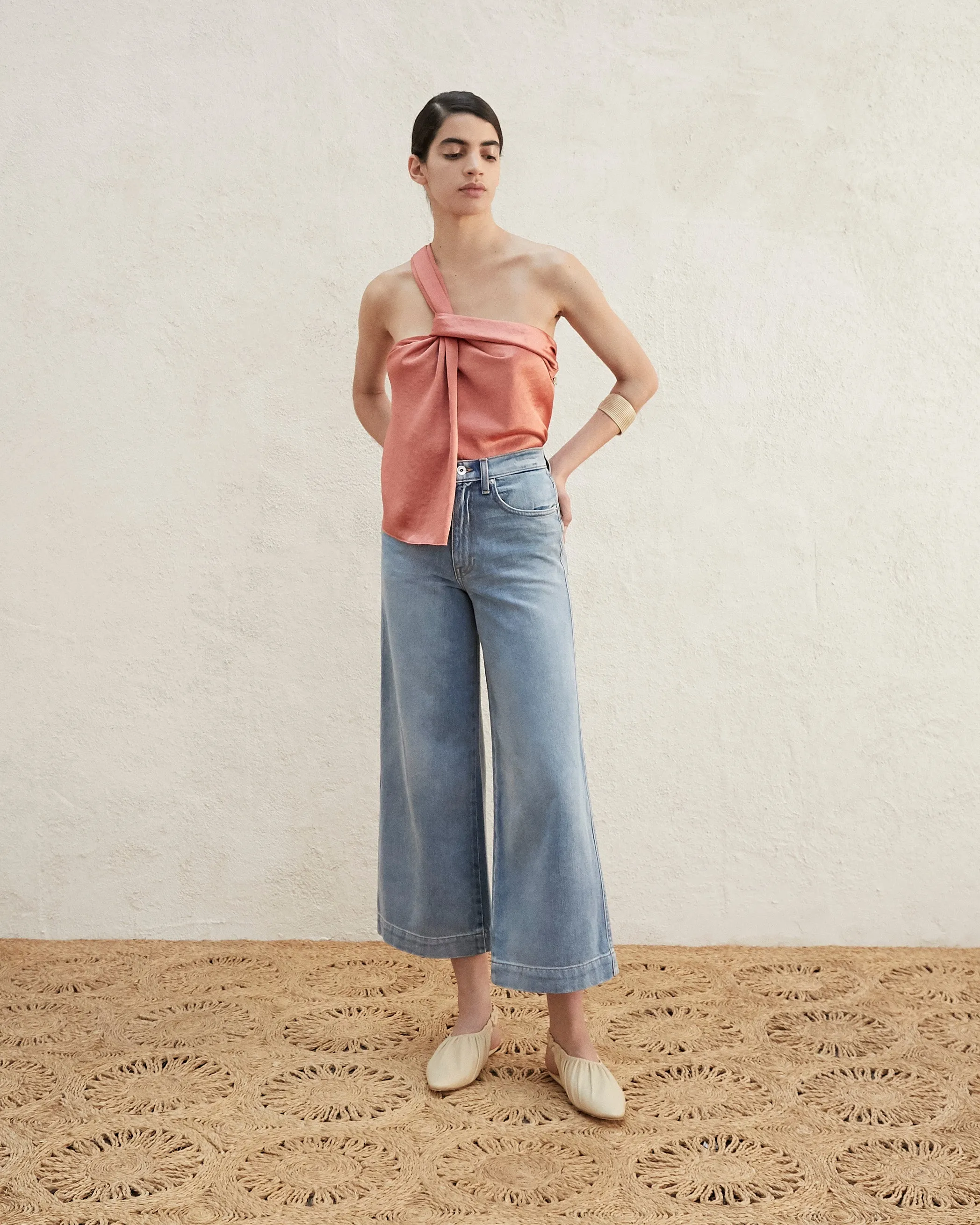 Ramos - Wide Leg High Rise Jeans - Blue Wash sold by Nanushka product image thumbnail 3