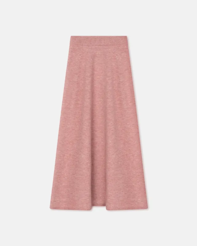 Fenne - Sale Mid-Length Alpaca Skirt - Pink Alpaca sold by Nanushka