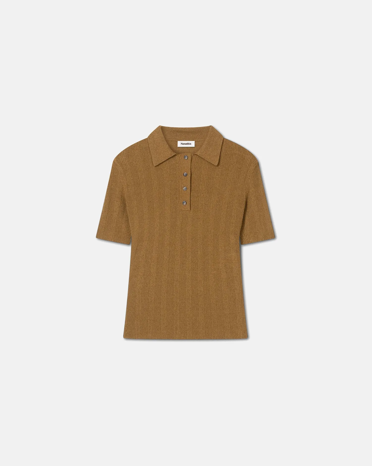 Elani - Sale Terry-Knit Polo - Golden Brown sold by Nanushka