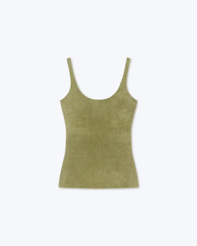 Dena - Chenille Tank Top - Pistachio sold by Nanushka