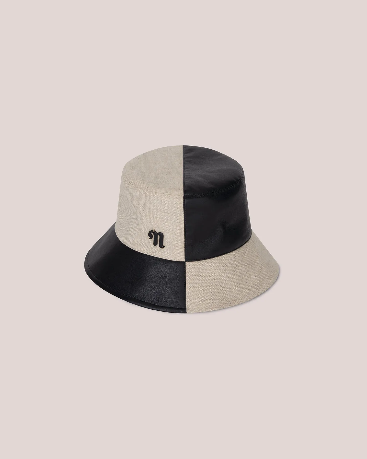Caran - Bucket Hat - Black Creme Patchw sold by Nanushka