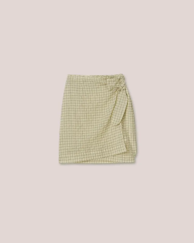 Bonni - Sheer Check Wrap Skirt - Vanilla sold by Nanushka