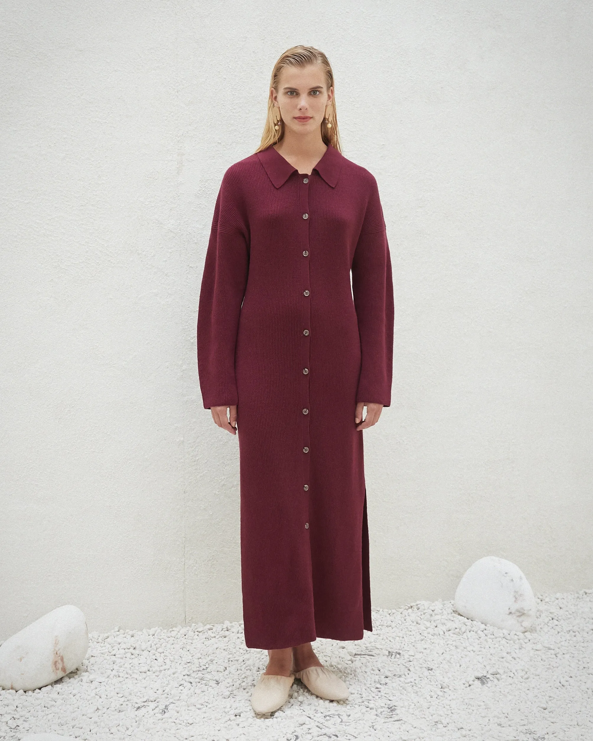 Bella - Ballon Sleeve Knit Dress - Berry sold by Nanushka product image thumbnail 2