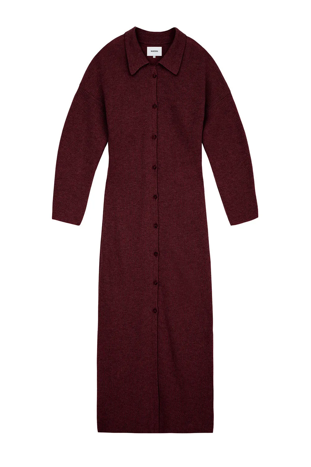 Bella - Ballon Sleeve Knit Dress - Berry sold by Nanushka