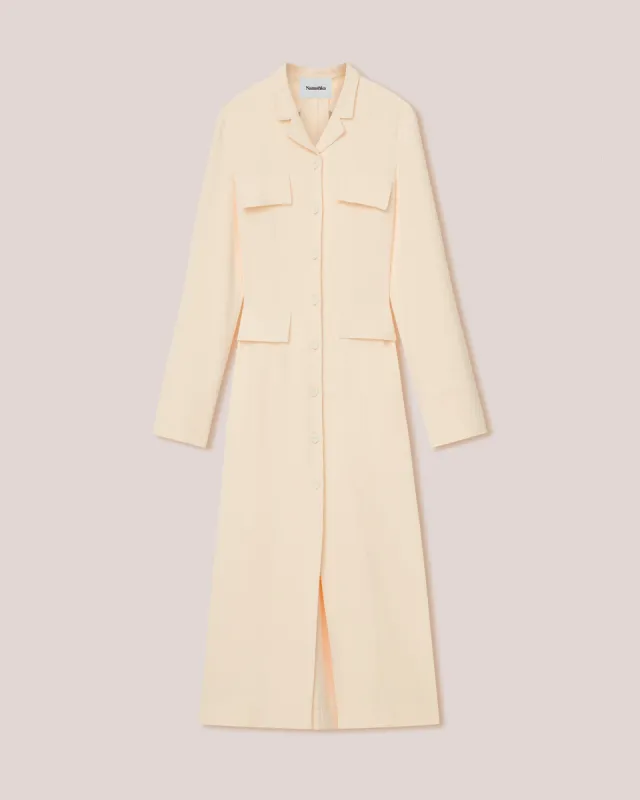 Barlia - Boucle-Crepe Structured Dress - Vanilla sold by Nanushka