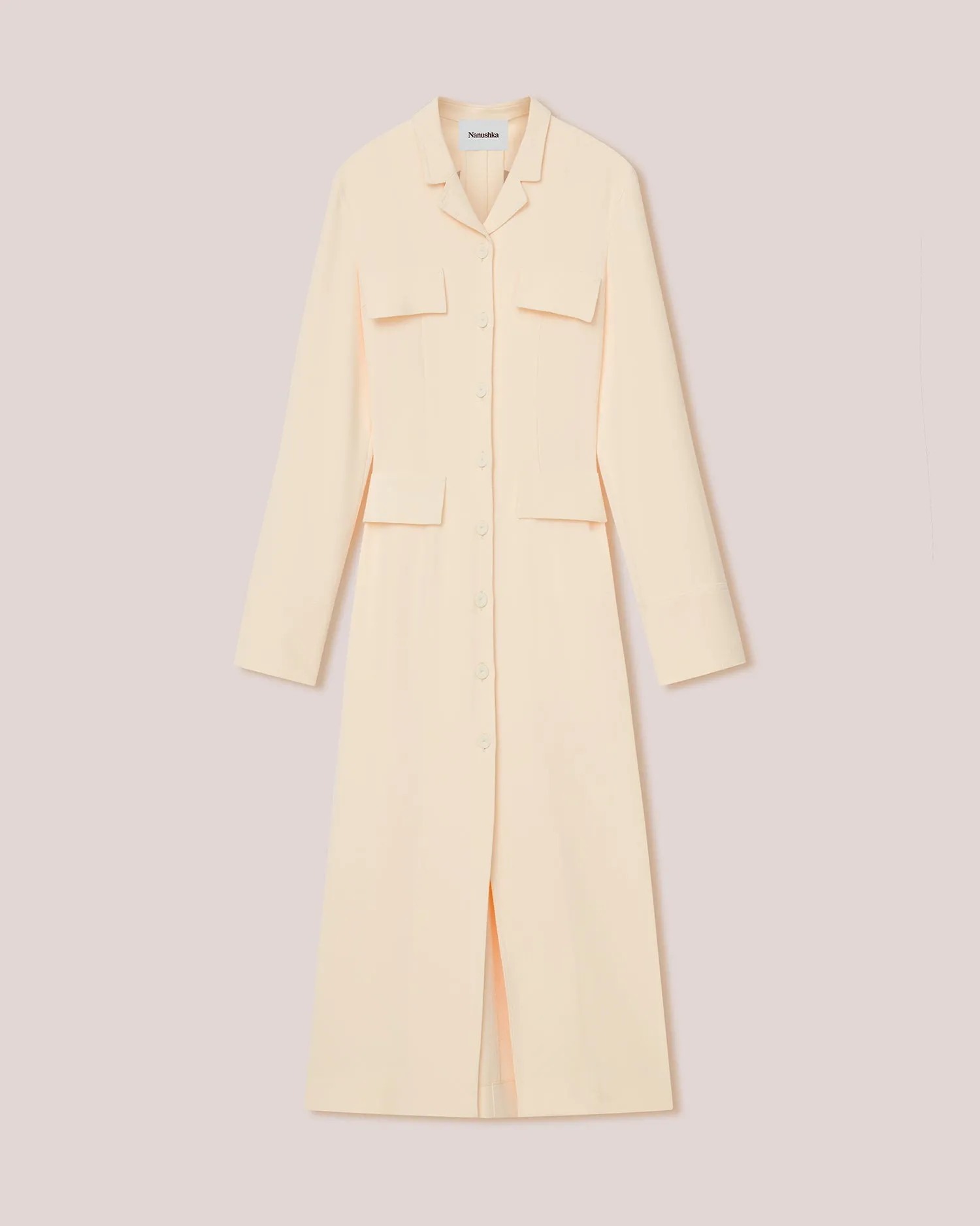 Barlia - Boucle-Crepe Structured Dress - Vanilla sold by Nanushka