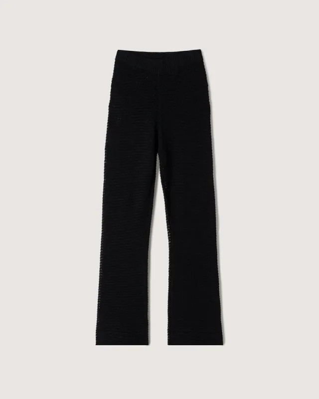 Bazia - Sale Crochet-Knit Wide-Leg Pants - Black sold by Nanushka