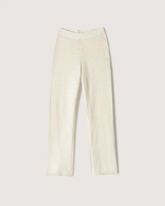 Bazia - Sale Crochet-Knit Wide-Leg Pants - Creme sold by Nanushka