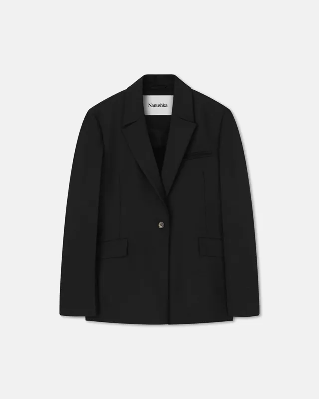 Zeva - Tailored Blazer - Off Black sold by Nanushka