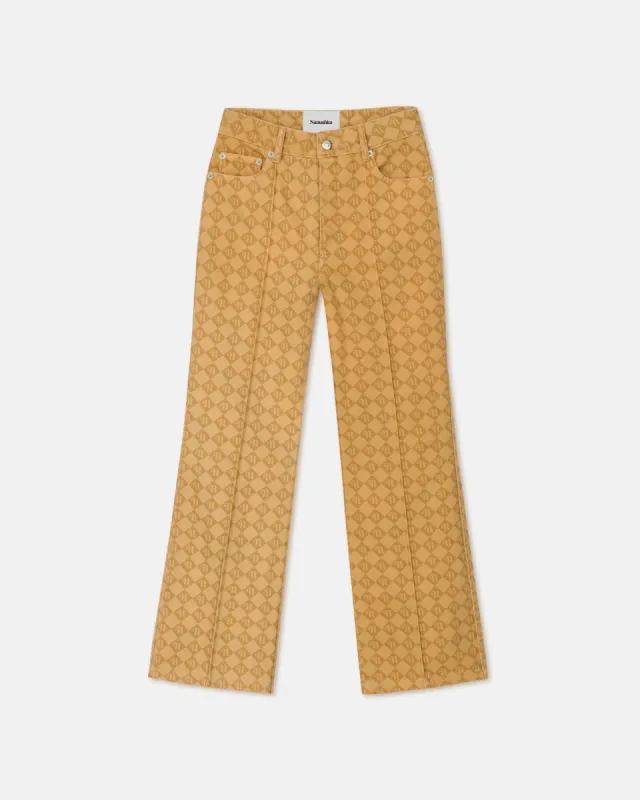 Zoey - Sale Cropped Kick-Flare Jeans - Camel sold by Nanushka