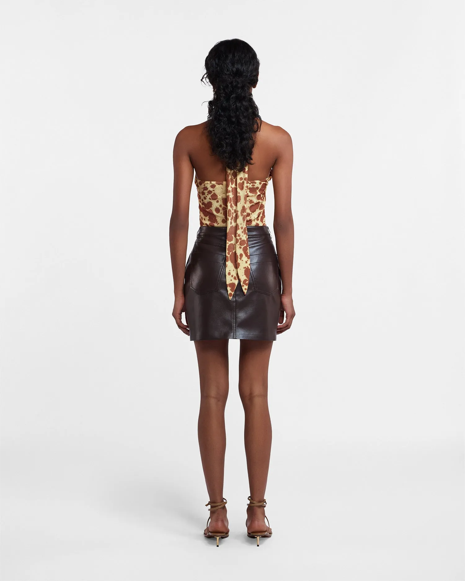 Miray - Sale Okobor™ Alt-Leather Mini Skirt - Coffee Ground sold by Nanushka product image thumbnail 4