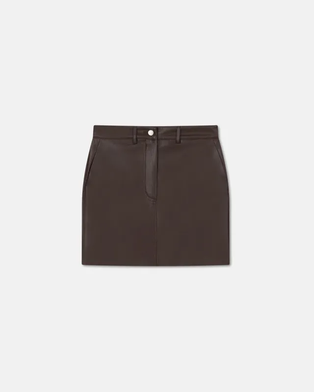 Miray - Sale Okobor™ Alt-Leather Mini Skirt - Coffee Ground made by Nanushka