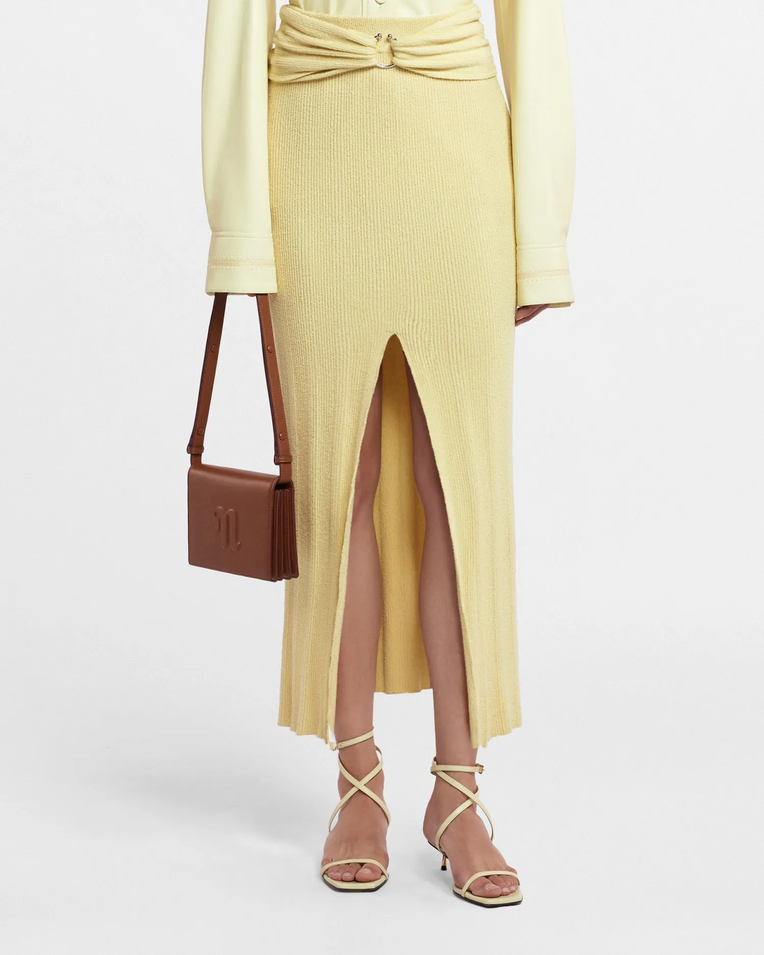 Muyta - Sale Terry-Knit Skirt - Pale Yellow sold by Nanushka product image thumbnail 2