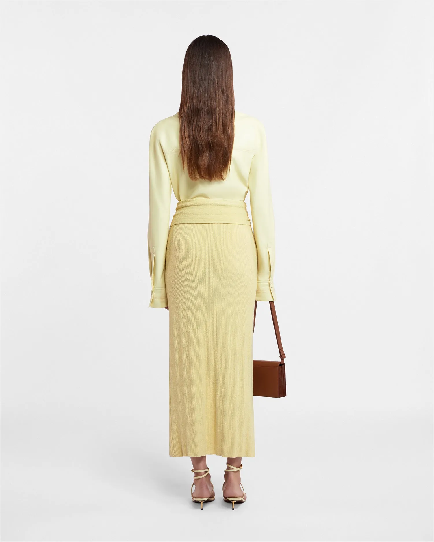 Muyta - Sale Terry-Knit Skirt - Pale Yellow sold by Nanushka product image thumbnail 4