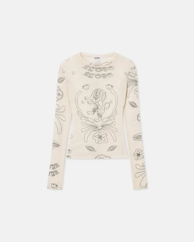 Lymee - Sale Mesh-Jersey Top - Tattoo sold by Nanushka