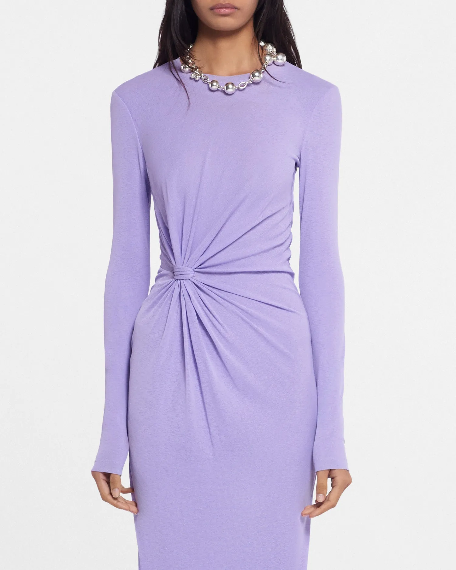 Licio - Sale Mesh-Jersey Midi Dress - Lavender sold by Nanushka product image thumbnail 3