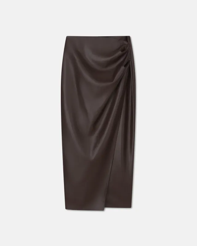 Marcha - Sale Okobor™ Alt-Leather Skirt - Coffee Ground sold by Nanushka