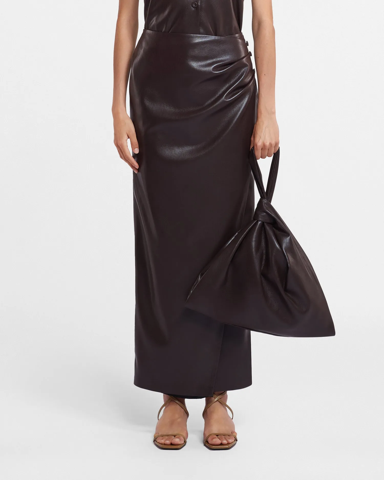 Marcha - Sale Okobor™ Alt-Leather Skirt - Coffee Ground sold by Nanushka product image thumbnail 2