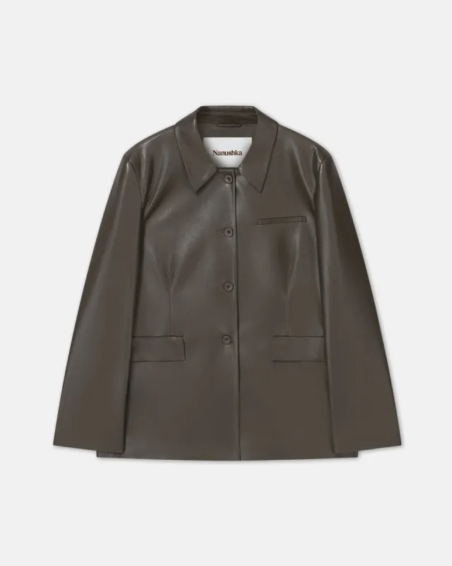 Hadasa - Sale Okobor™ Alt-Leather Blazer - Soil sold by Nanushka