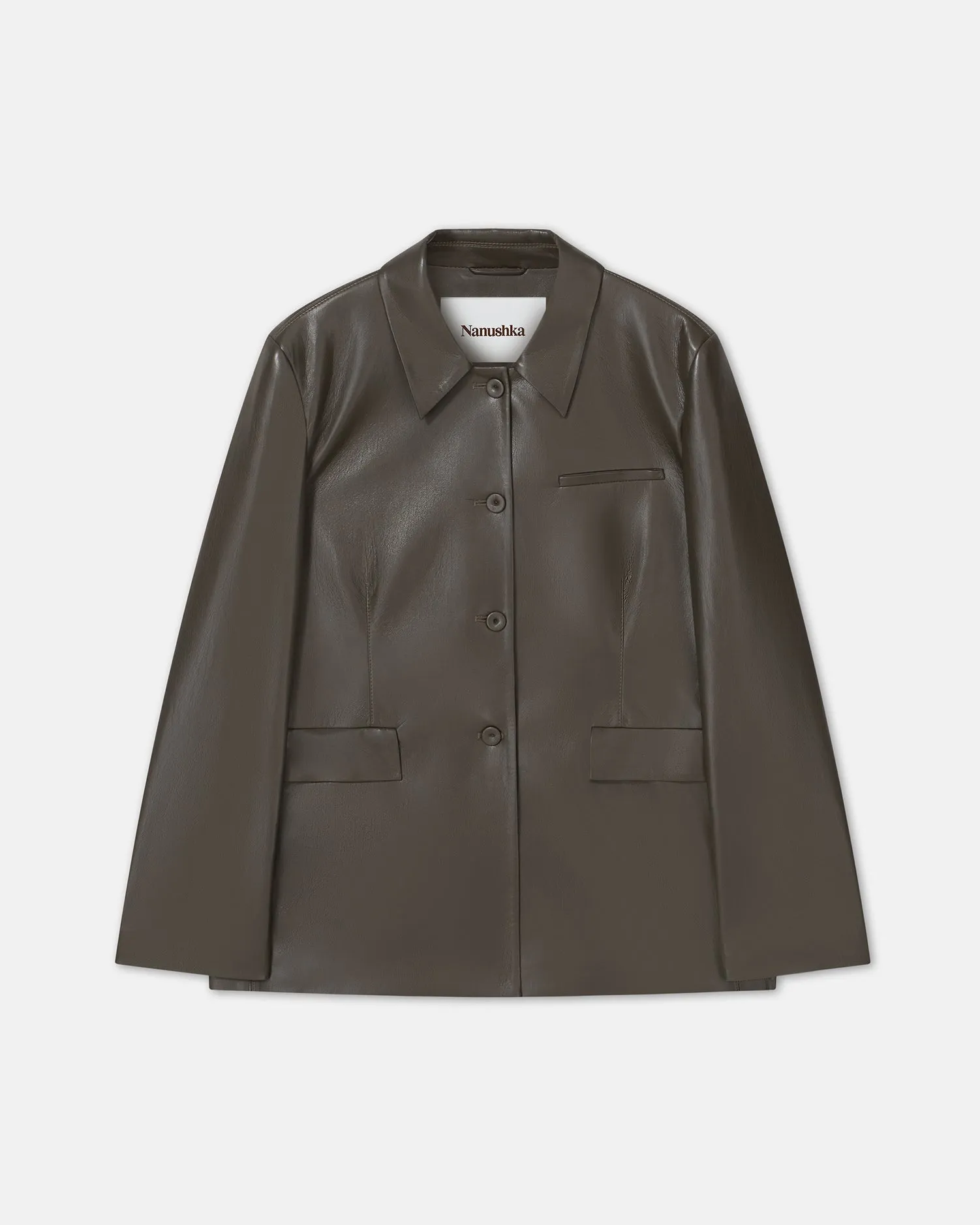 Hadasa - Sale Okobor™ Alt-Leather Blazer - Soil sold by Nanushka