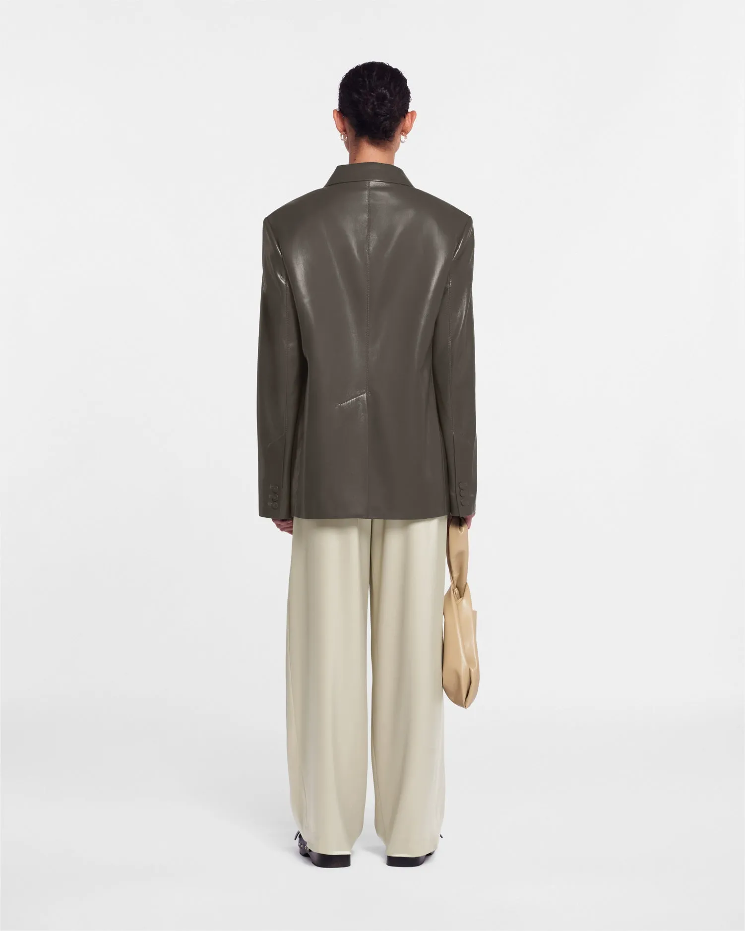 Hadasa - Sale Okobor™ Alt-Leather Blazer - Soil sold by Nanushka product image thumbnail 4