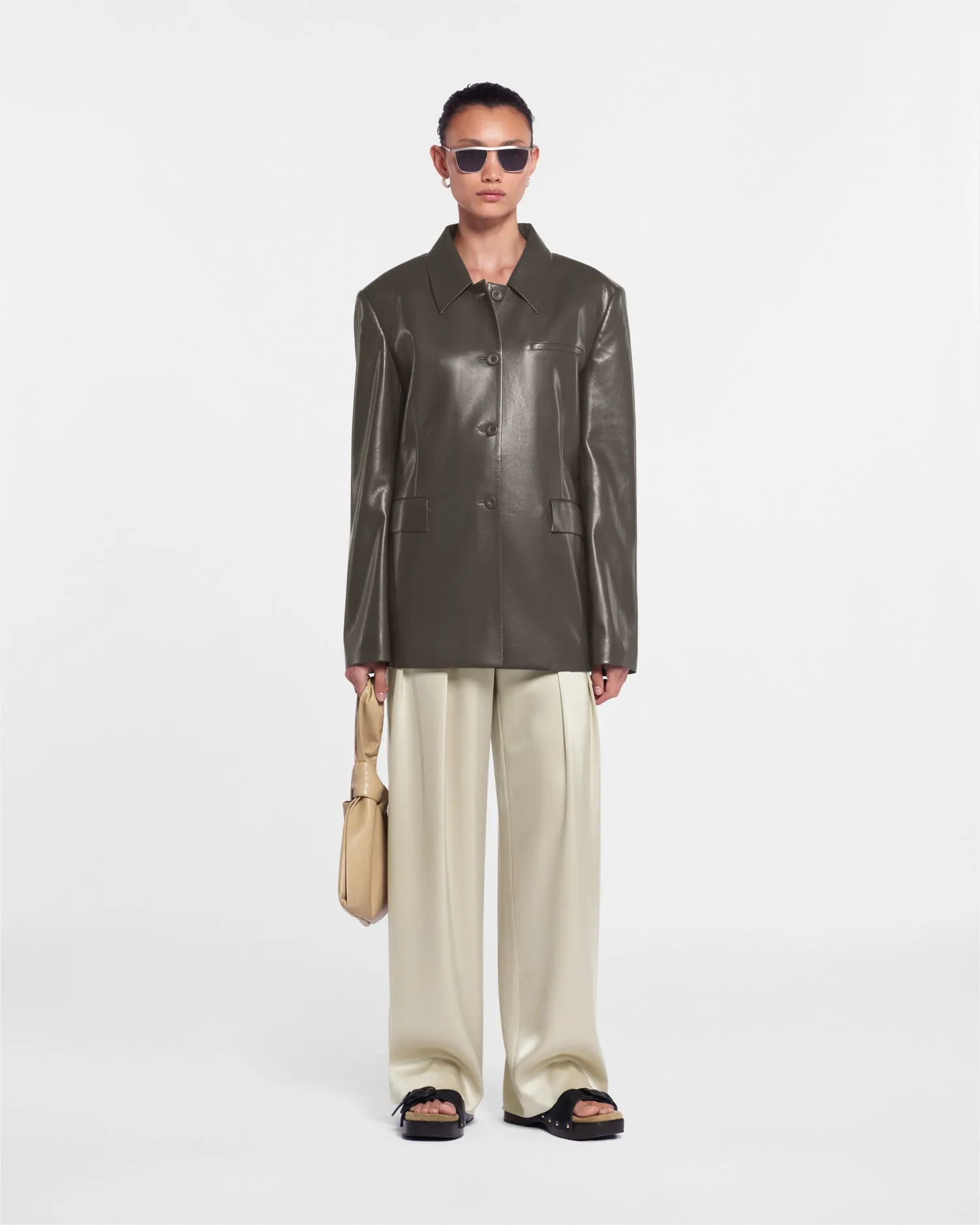 Hadasa - Sale Okobor™ Alt-Leather Blazer - Soil sold by Nanushka product image thumbnail 2