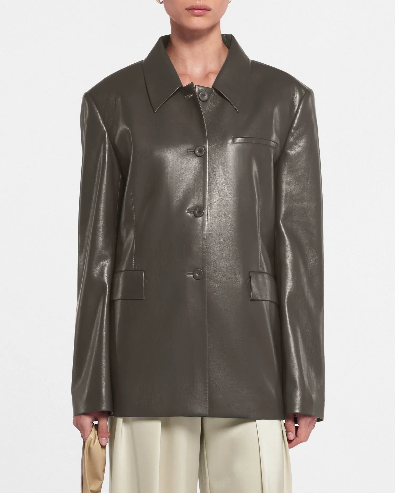 Hadasa - Sale Okobor™ Alt-Leather Blazer - Soil sold by Nanushka product image thumbnail 3