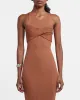Denice - Sale Twist-Detail Dress - Chestnut Pf23 sold by Nanushka