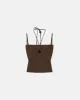 Davine - Sale Double-Strap Top - Bitter Chocolate sold by Nanushka