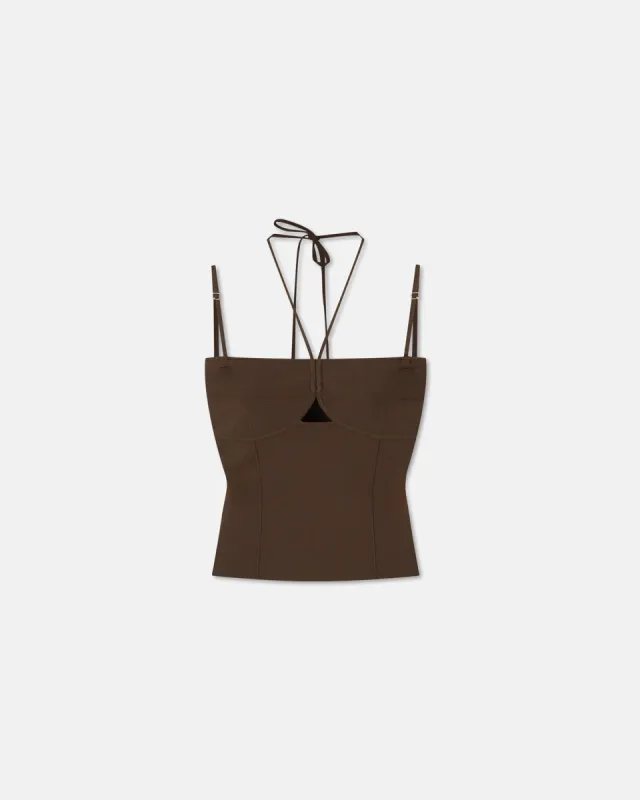 Davine - Sale Double-Strap Top - Bitter Chocolate sold by Nanushka