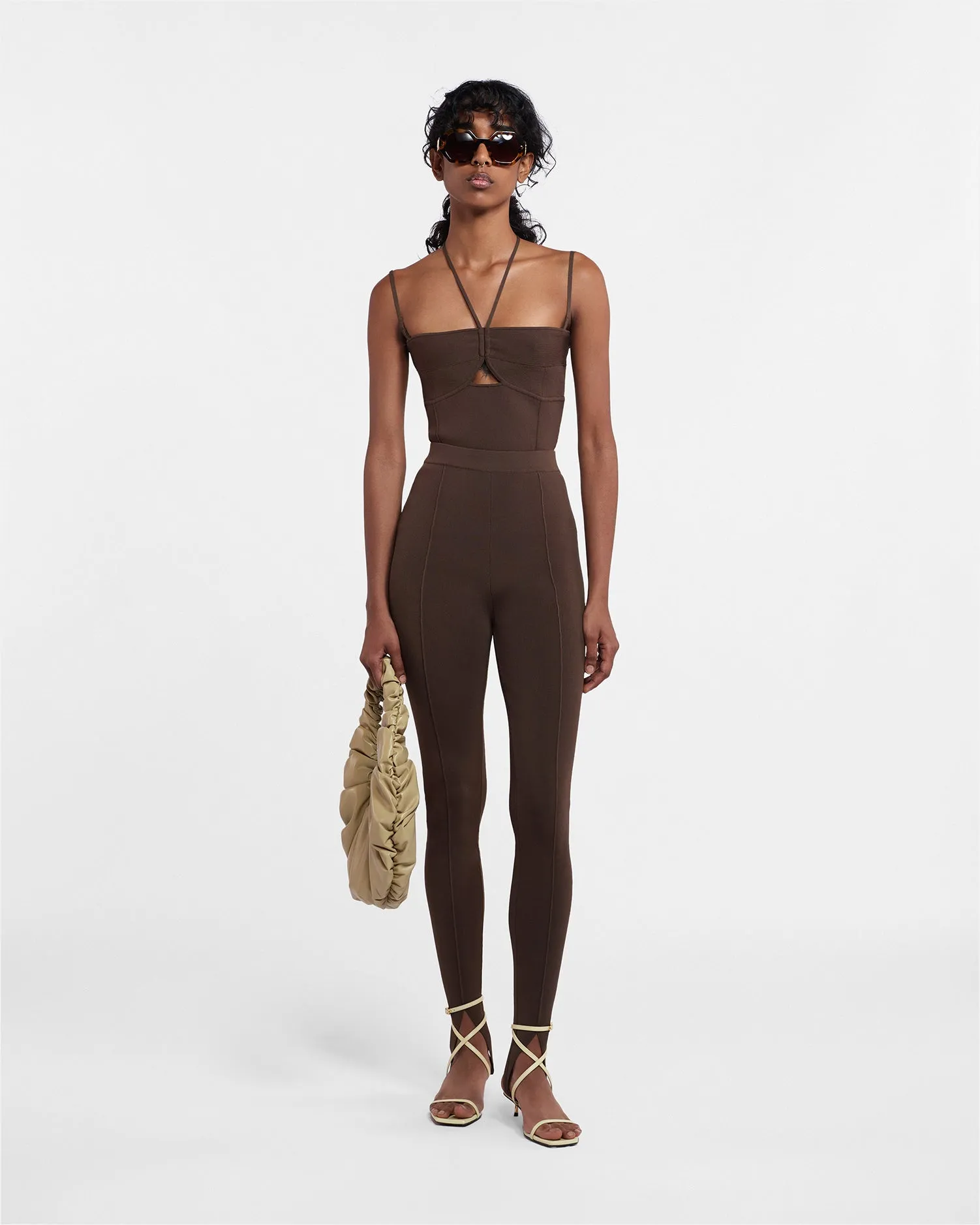 Davine - Sale Double-Strap Top - Bitter Chocolate sold by Nanushka product image thumbnail 3