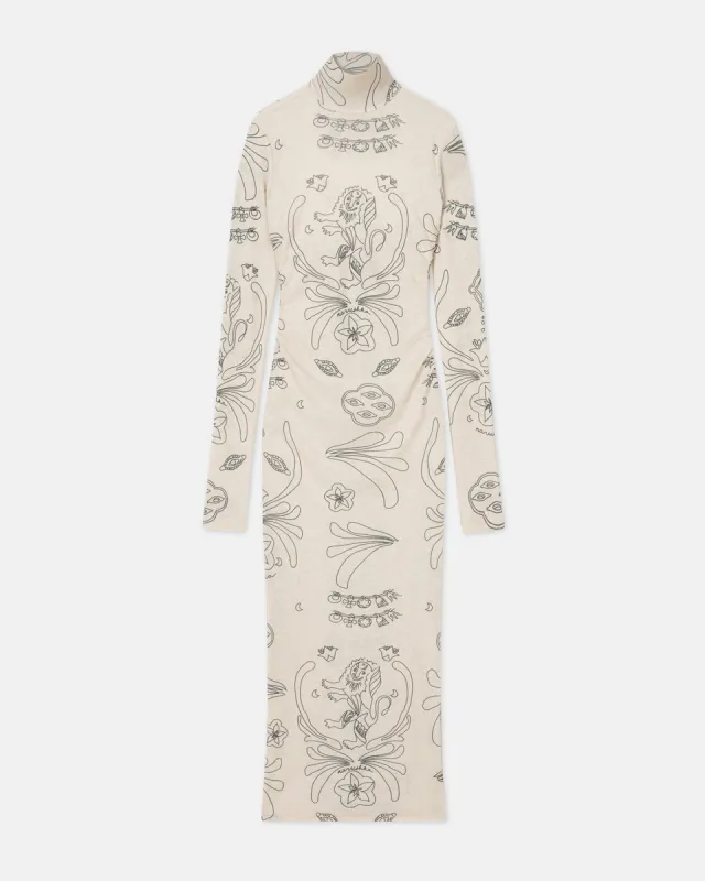 Cardia - Sale Mesh-Jersey Turtleneck Dress - Tattoo sold by Nanushka