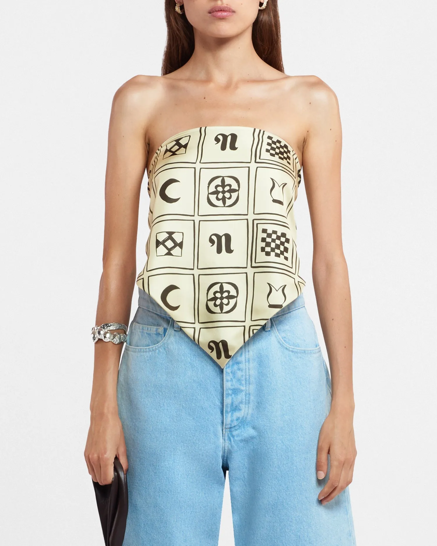 Brita - Sale Silk Scarf - Kopjafa Cream sold by Nanushka product image thumbnail 3