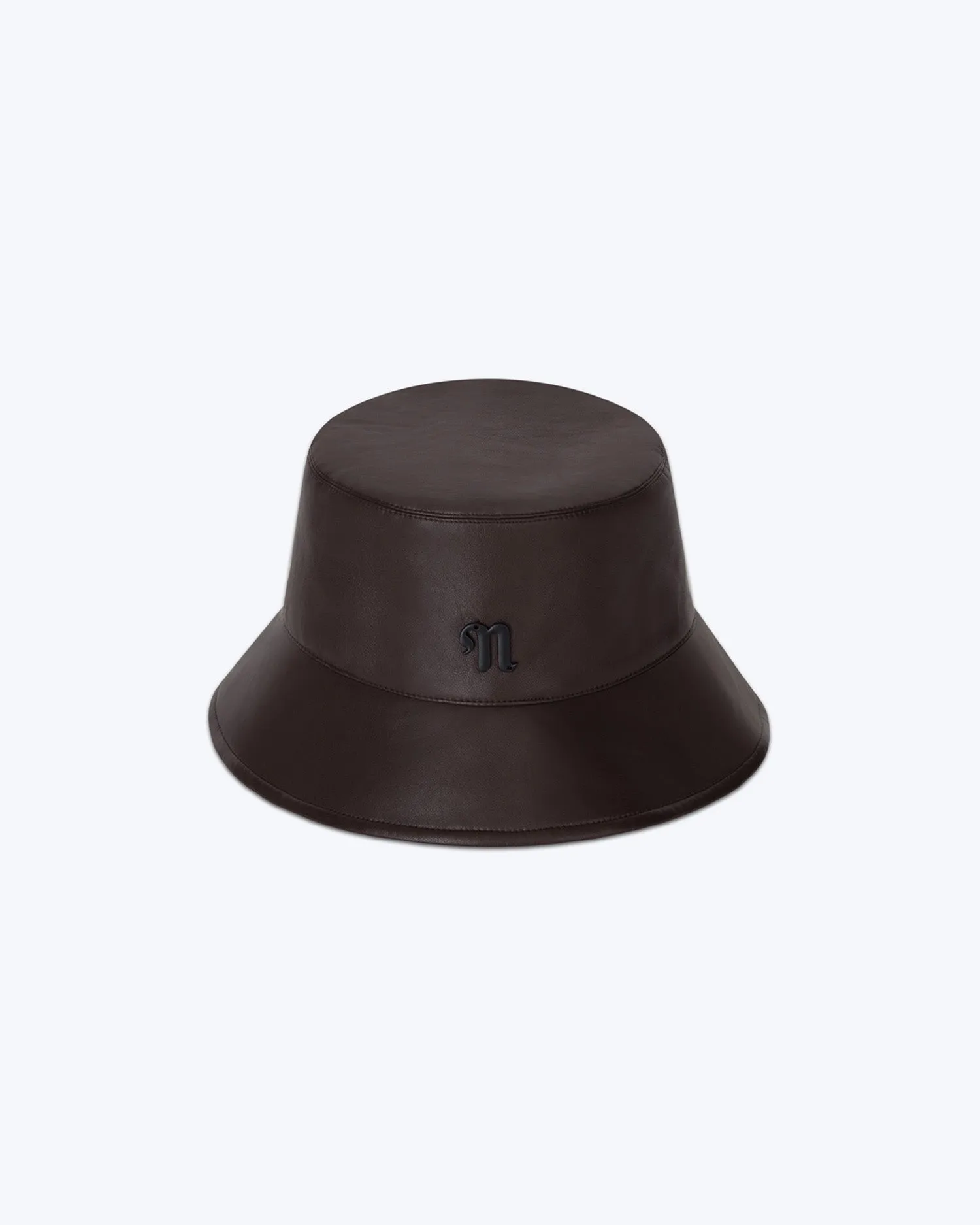 Caran - Sale Regenerated Leather Bucket Hat - Coffee Bean sold by Nanushka product image thumbnail 2